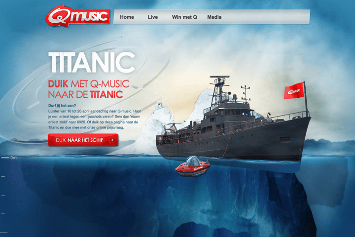 Q music | Titanic website preview